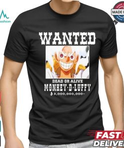 Official Wanted Dead Or Alive Monkey D Luffy Shirt