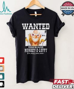 Official Wanted Dead Or Alive Monkey d luffy T shirt