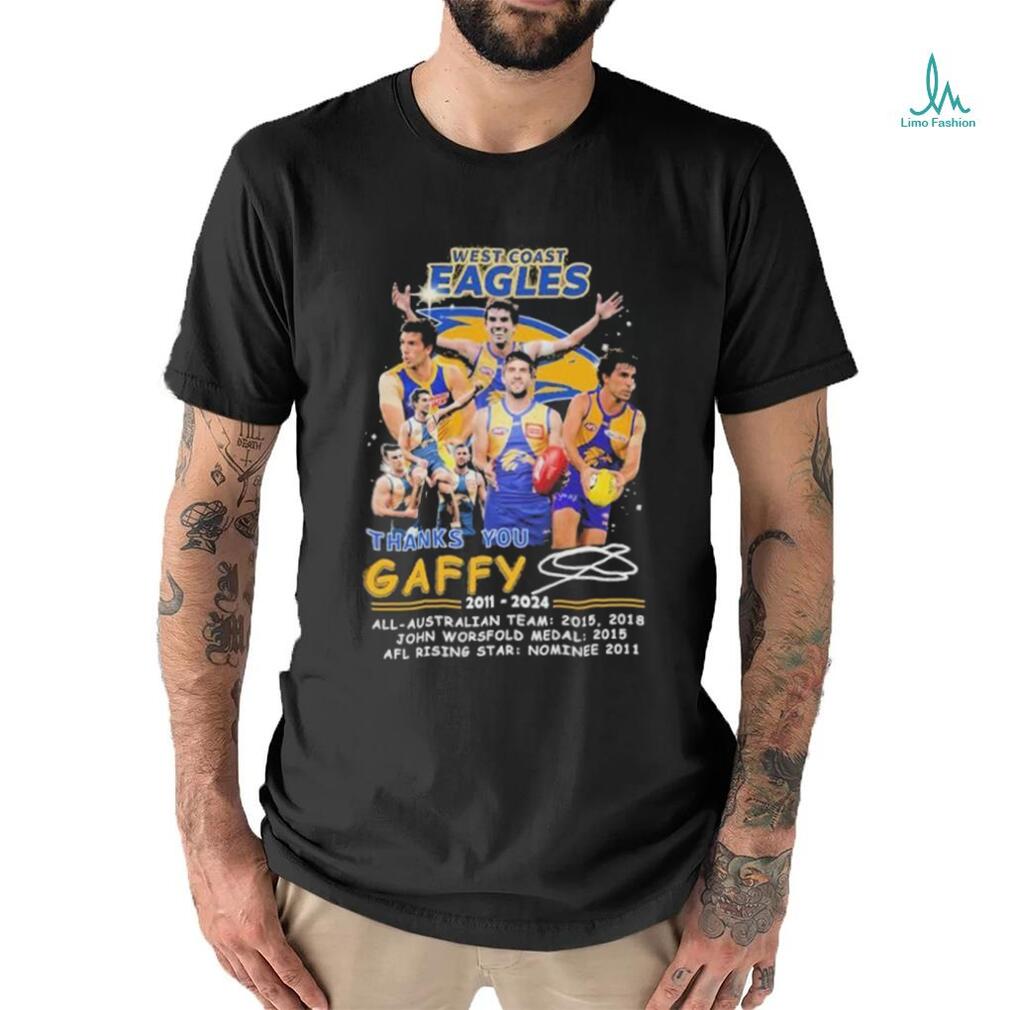 Official West Coast Eagles Thank You Gaffy 2011 2024 Signature Shirt Official West Coast Eagles Thank You Gaffy 2011 2024 Signature Shirt