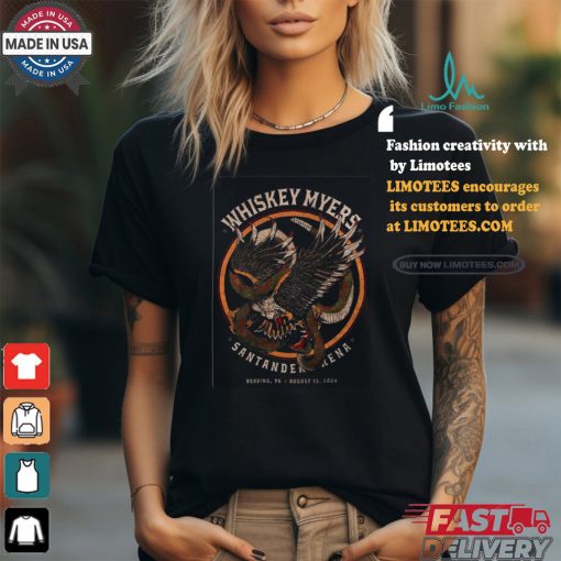 Official Whiskey Myers Aug 13th 2024 Reading, PA Event Poster Shirt