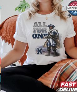 Official Xavier University All for One Painted Musketeer Graphic t shirt