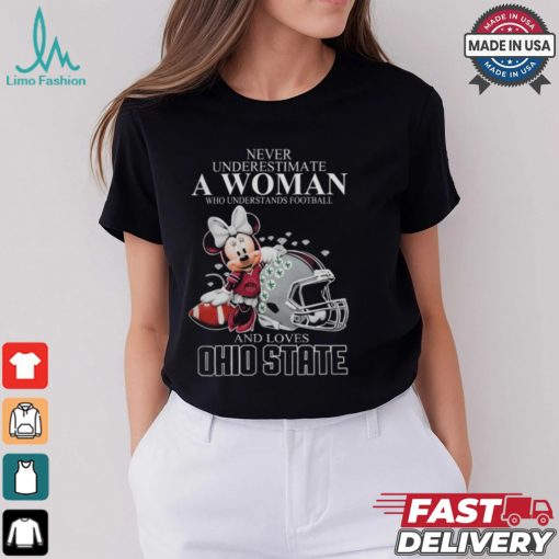 Ohio State Buckeyes x Minnie Mouse Never Underestimate A Woman Who Understands Football And Loves Shirt