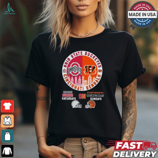 Ohio state buckeyes saturdays on cincinnatI bengals sundays T shirt