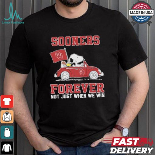 Oklahoma Sooners Snoopy Fan Forever Not Just When We Win And Lose T Shirt