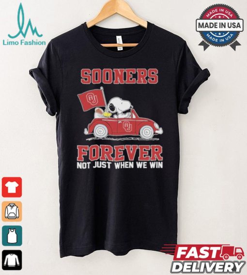 Oklahoma Sooners Snoopy Fan Forever Not Just When We Win And Lose T Shirt