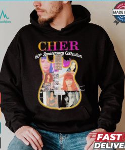 Original Cher 60th anniversary collection signatures guitar shirt