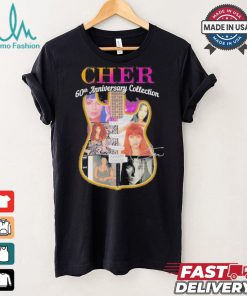 Original Cher 60th anniversary collection signatures guitar shirt