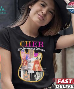 Original Cher 60th anniversary collection signatures guitar shirt