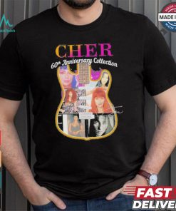 Original Cher 60th anniversary collection signatures guitar shirt