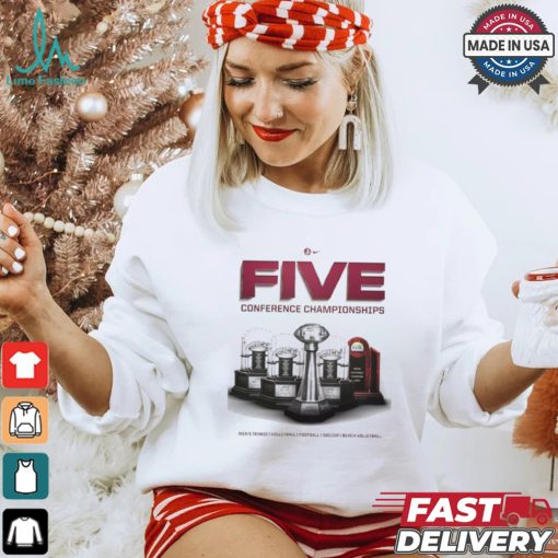 Original FSU Seminoles 2023 – 24 Five Conference Championships Men’s Tennis Volleyball Football Soccer Beach Volleyball shirt