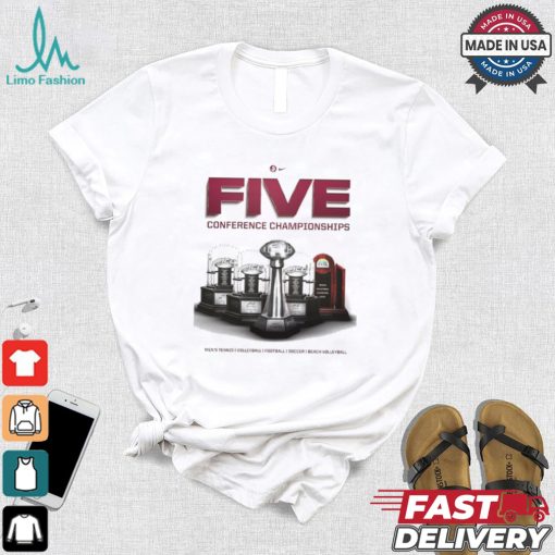 Original FSU Seminoles 2023 – 24 Five Conference Championships Men’s Tennis Volleyball Football Soccer Beach Volleyball shirt