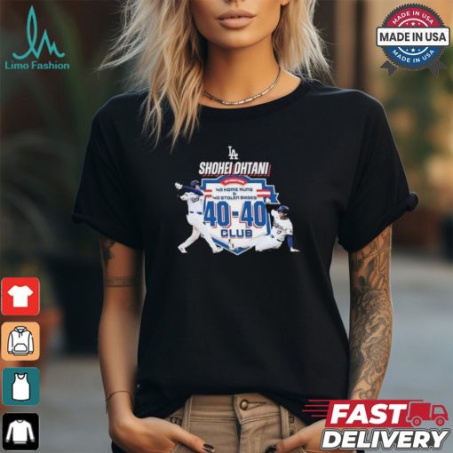 Original Los Angeles Dodgers Shohei Ohtani 40 Home Runs And 40 Stolen Bases Club T shirt