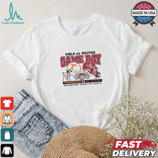 Original NC State Wolfpack 2024 Oxford Grey Duke’s Mayo Classic NC State vs. Tennessee T Shirt