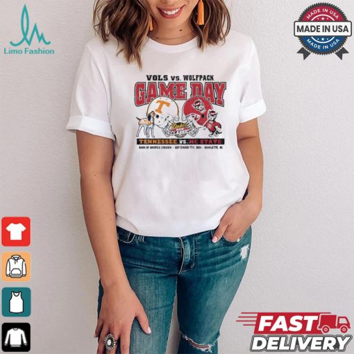 Original NC State Wolfpack 2024 Oxford Grey Duke’s Mayo Classic NC State vs. Tennessee T Shirt