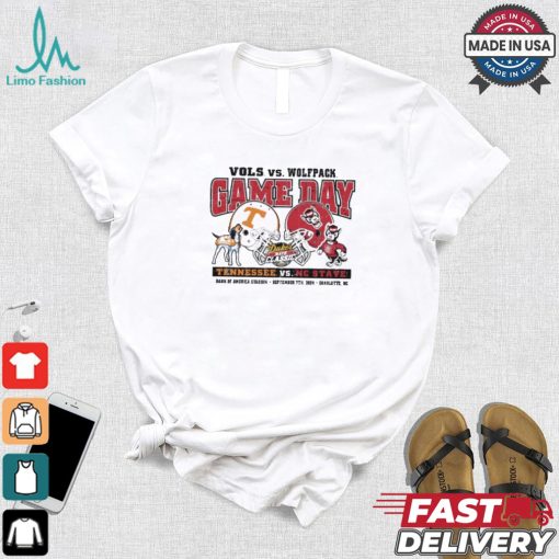 Original NC State Wolfpack 2024 Oxford Grey Duke’s Mayo Classic NC State vs. Tennessee T Shirt