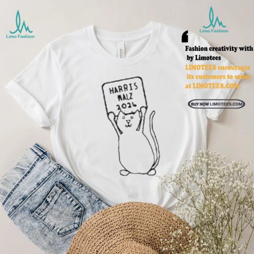 Original Small Cat and Harris Walz 2024 Sign T Shirt