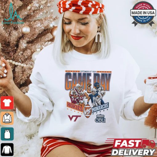 Original Virginia Tech Hokies vs Old Dominion Monarchs Football September 14th 2024 Game Day Matchup shirt