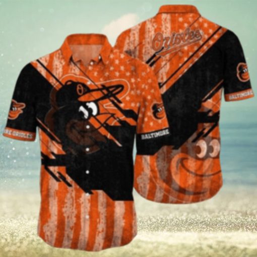 Orioles Retro Star Stripe Tropical Hawaiian Shirt