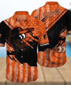 Orioles Retro Star Stripe Tropical Hawaiian Shirt