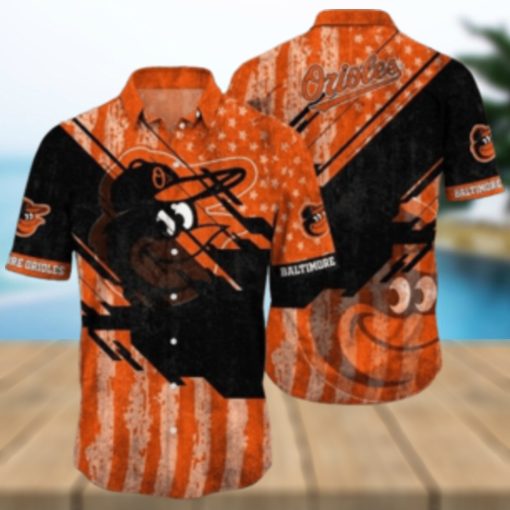 Orioles Retro Star Stripe Tropical Hawaiian Shirt