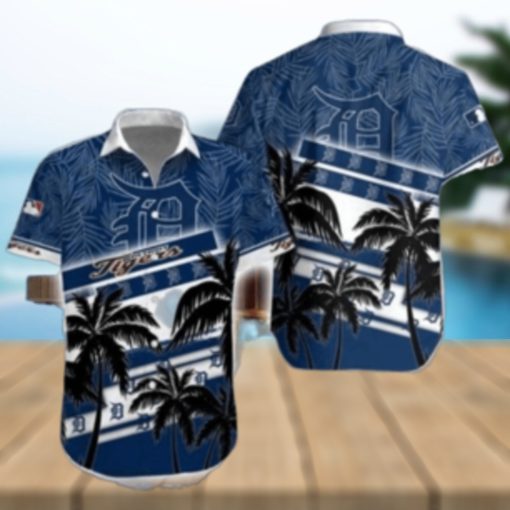 Palms Over Water Detroit Tigers Tropical Hawaiian Shirt