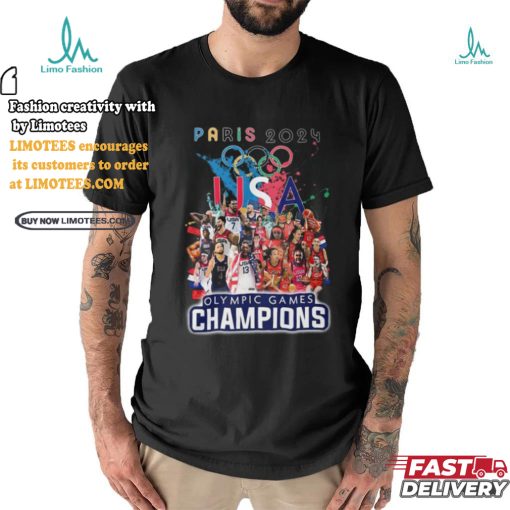 Paris 2024 United States Woman’s And Men’s Basketball Team Olympic Games Champions T Shirt