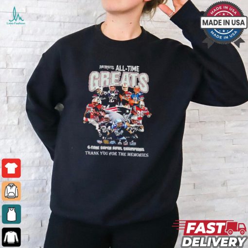 Patriots All Time Greats Team Player Super Bowl Champions Thank You For The Memories Shirt
