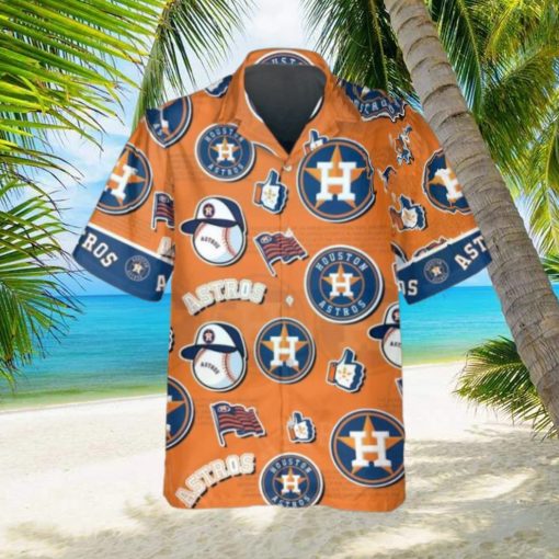 Pattern Logo Houston Astros Hawaiian Shirt, MLB Hawaiian Shirt
