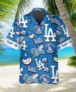 Pattern Logo Los Angeles Dodgers Hawaiian Shirt, MLB Hawaiian Shirt