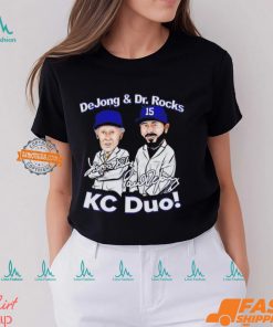 Paul DeJong and Dr. Rocks Kansas City Cartoon Signatures shirt