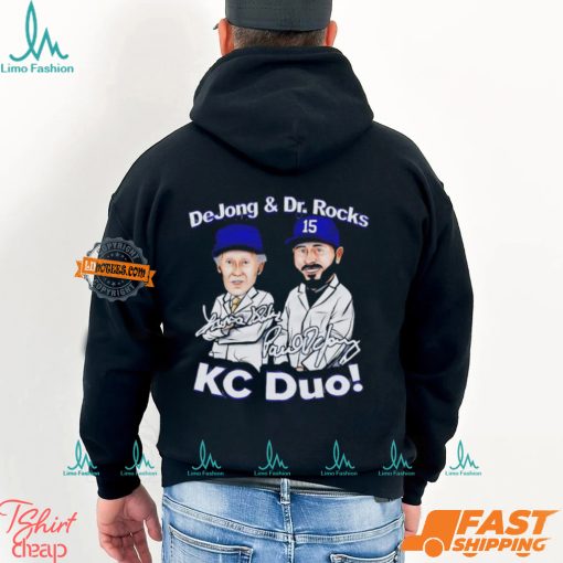 Paul DeJong and Dr. Rocks Kansas City Cartoon Signatures shirt