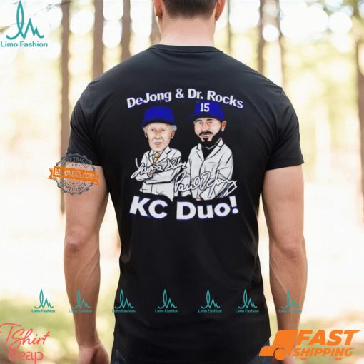 Paul DeJong and Dr. Rocks Kansas City Cartoon Signatures shirt