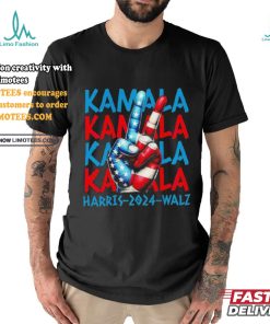 Peace Kamala Harris Tim Walz 2024 US flag shirt