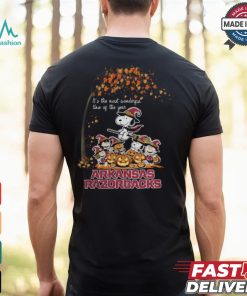 Peanuts Characters Arkansas Razorbacks Halloweens It’s The Most Wonderful Time Of The Year Shirt