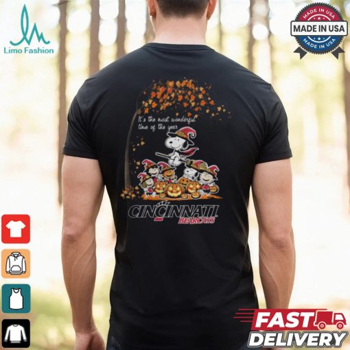 Peanuts Characters Cincinnati Bearcats Halloweens It’s The Most Wonderful Time Of The Year Shirt