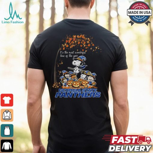 Peanuts Characters Georgia State Panthers Halloweens It’s The Most Wonderful Time Of The Year Shirt