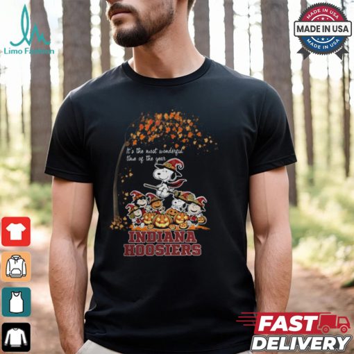 Peanuts Characters Indiana Hoosiers Halloweens It’s The Most Wonderful Time Of The Year Shirt