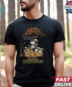 Peanuts Characters Iowa Hawkeyes Halloweens It’s The Most Wonderful Time Of The Year Shirt