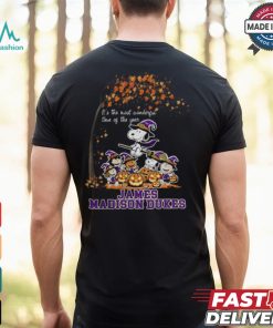 Peanuts Characters James Madison Dukes Halloweens It’s The Most Wonderful Time Of The Year Shirt