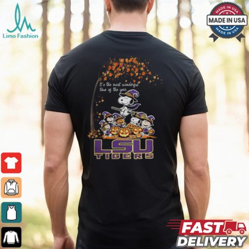 Peanuts Characters LSU Tigers Halloweens It’s The Most Wonderful Time Of The Year Shirt