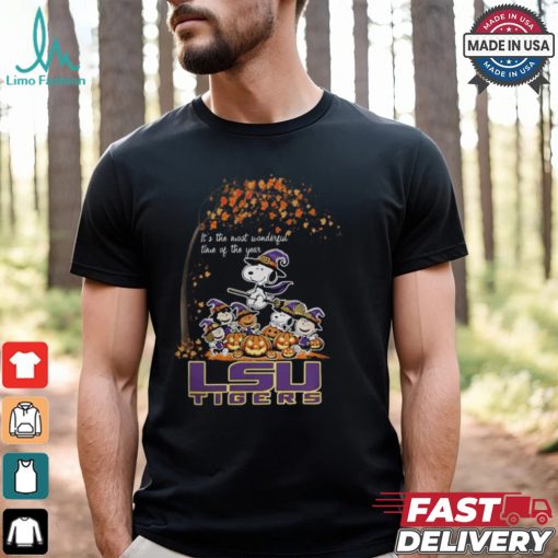 Peanuts Characters LSU Tigers Halloweens It’s The Most Wonderful Time Of The Year Shirt