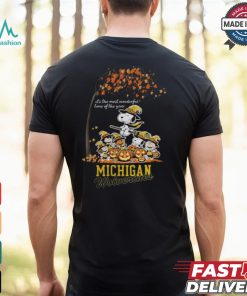 Peanuts Characters Michigan Wolverines Halloweens It’s The Most Wonderful Time Of The Year Shirt