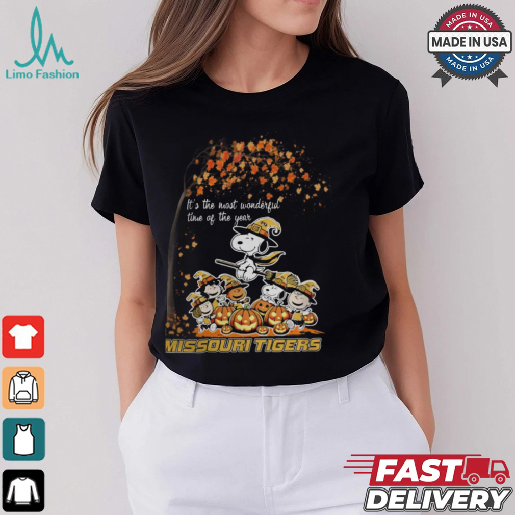 Peanuts Characters Missouri Tigers Halloweens It’s The Most Wonderful Time Of The Year Shirt Peanuts Characters Missouri Tigers Halloweens It’s The Most Wonderful Time Of The Year Shirt