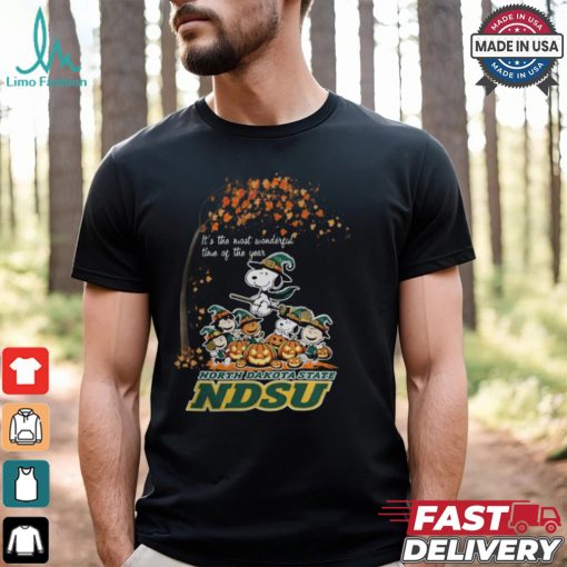 Peanuts Characters North Dakota State Bison Halloweens It’s The Most Wonderful Time Of The Year Shirt