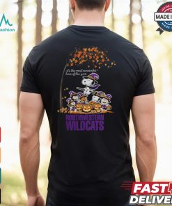 Peanuts Characters Northwestern Wildcats Halloweens It’s The Most Wonderful Time Of The Year Shirt