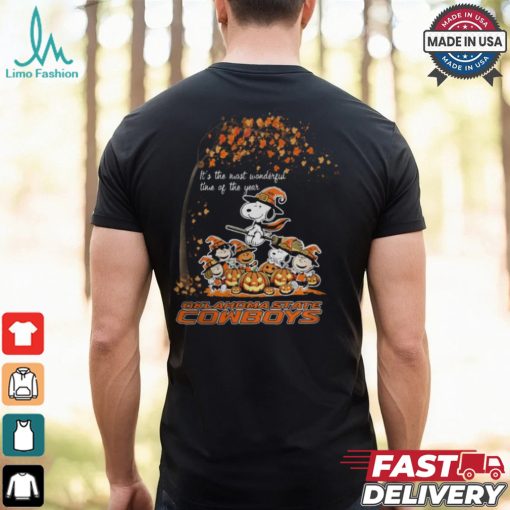 Peanuts Characters Oklahoma State Cowboys Halloweens It’s The Most Wonderful Time Of The Year Shirt