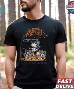 Peanuts Characters Old Dominion Monarchs Halloweens It’s The Most Wonderful Time Of The Year Shirt