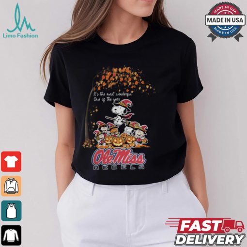 Peanuts Characters Ole Miss Rebels Halloweens It’s The Most Wonderful Time Of The Year Shirt