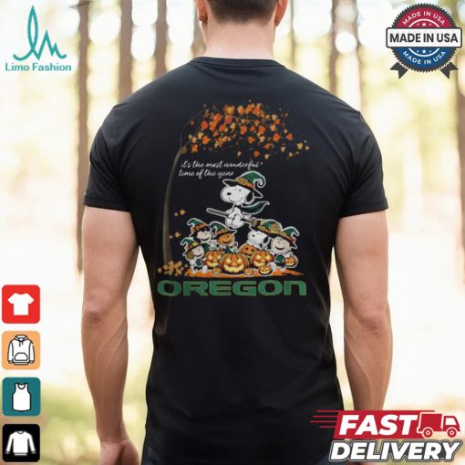 Peanuts Characters Oregon Ducks Halloweens It’s The Most Wonderful Time Of The Year Shirt