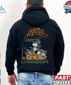 Peanuts Characters Oregon Ducks Halloweens It’s The Most Wonderful Time Of The Year Shirt